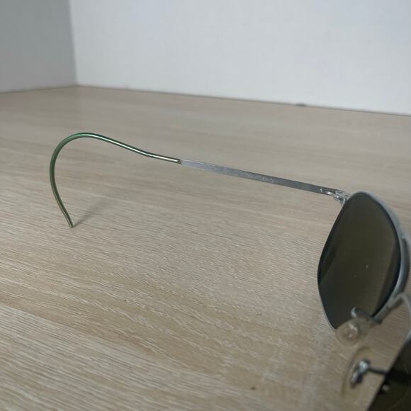 Vintage Randolph Engineering 6 1/2 Aviator Sunglasses Matte Chrome FRAMES ONLY - Picture 5 of 9